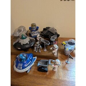 Vintage Supertoys Space Star Commander Shuttle Transporter Toy Lot Aliens Astro